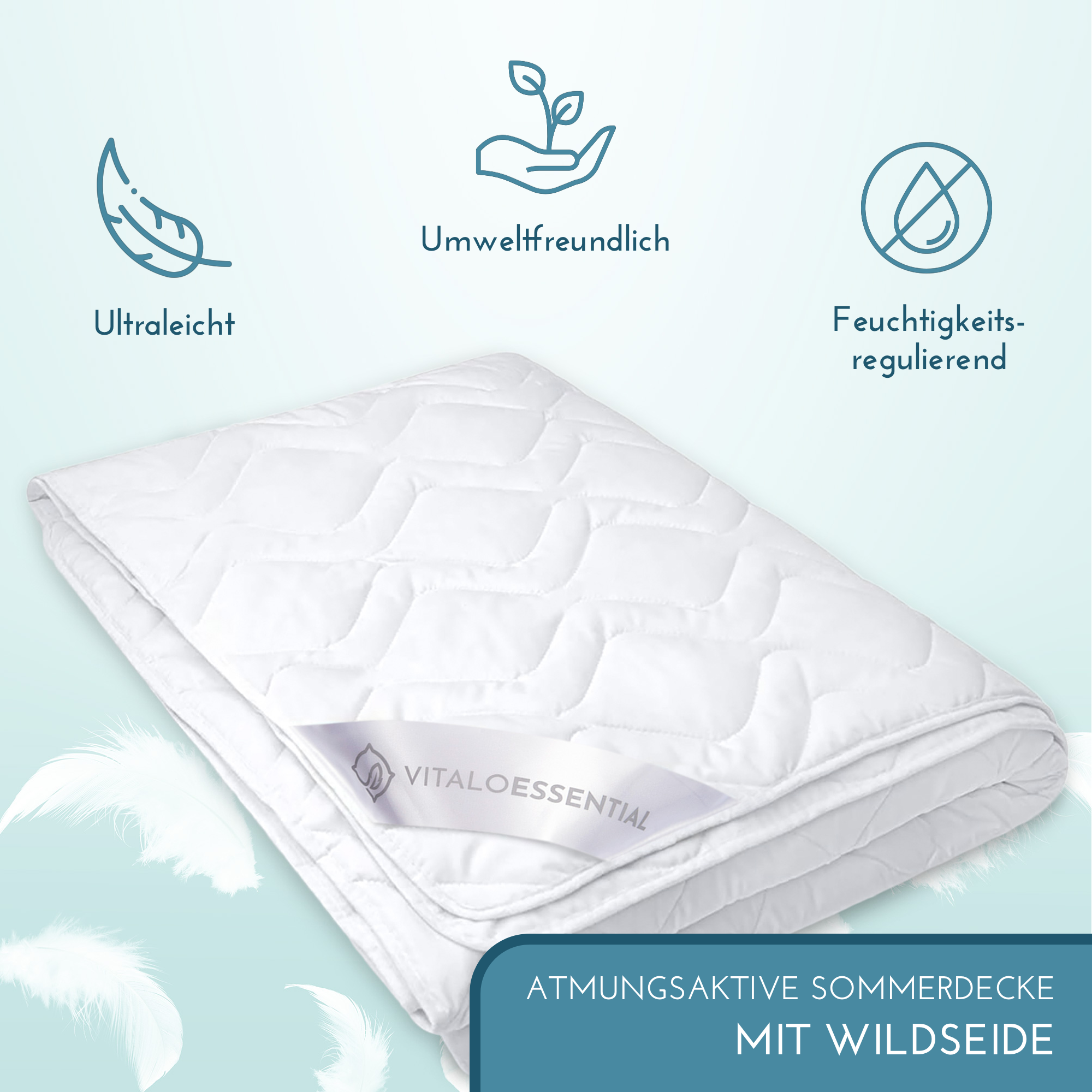 VitaloBett Essential Sommer Seide 135x200 leicht
