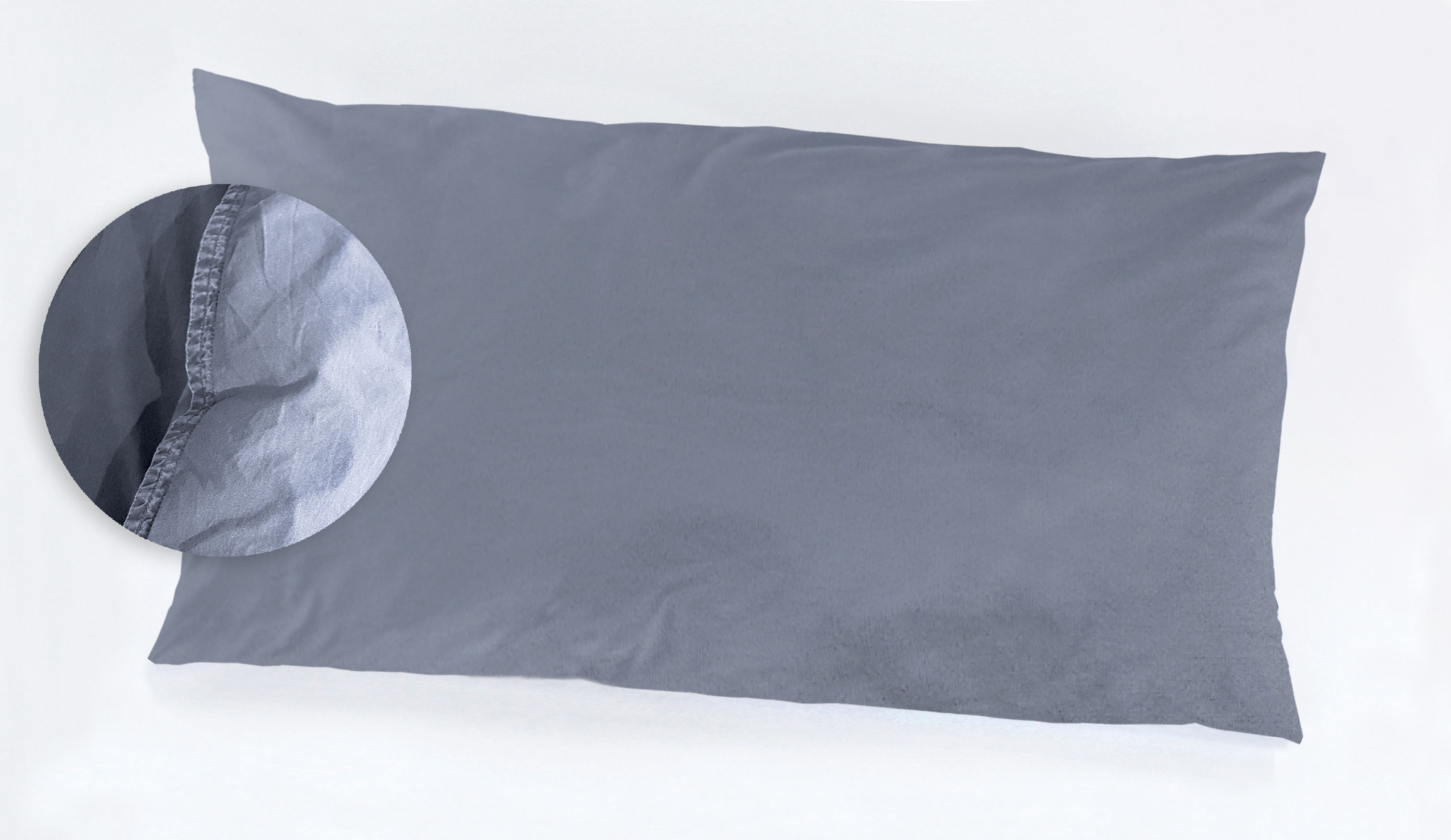 Bettwäsche Kissenhülle 40x80 cm Vintage Used-Look uni denim Stone Washed 100% Baumwolle